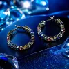Colored gemstone earrings, natural zircon, light luxury, fashionable and versatile women's earrings, accessories, earrings, stud earrings, silver needles, vintage accessories Specification image